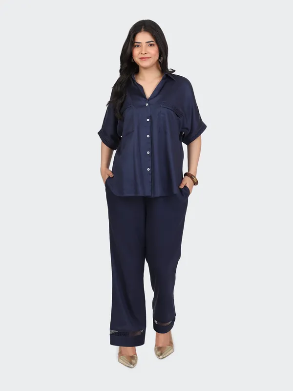 Blue_Cotton_Navy_Decorative_Lace_Pockets_Sleeves_Back_Co_Ord_Set_For_Women