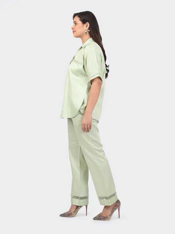 Green_Cotton_Mint_Decorative_Lace_Pockets_Sleeves_Back_Co_Ord_Set_For_Women