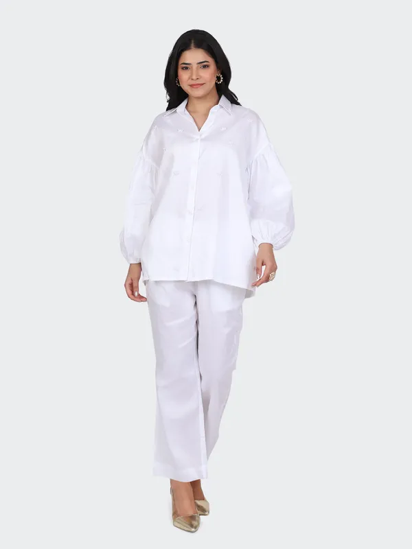 White_Fine_Cotton_Comfortable_Co_Ord_Set_For_Women