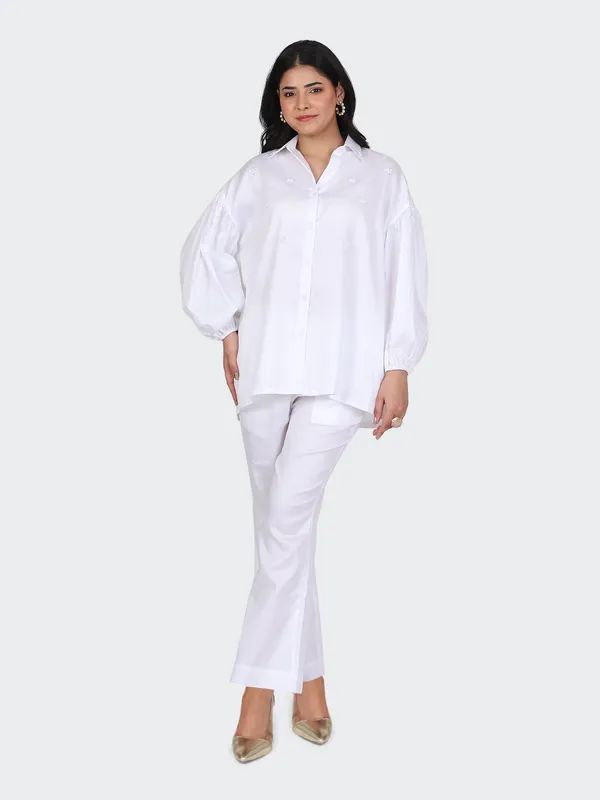 White_Fine_Cotton_Comfortable_Co_Ord_Set_For_Women