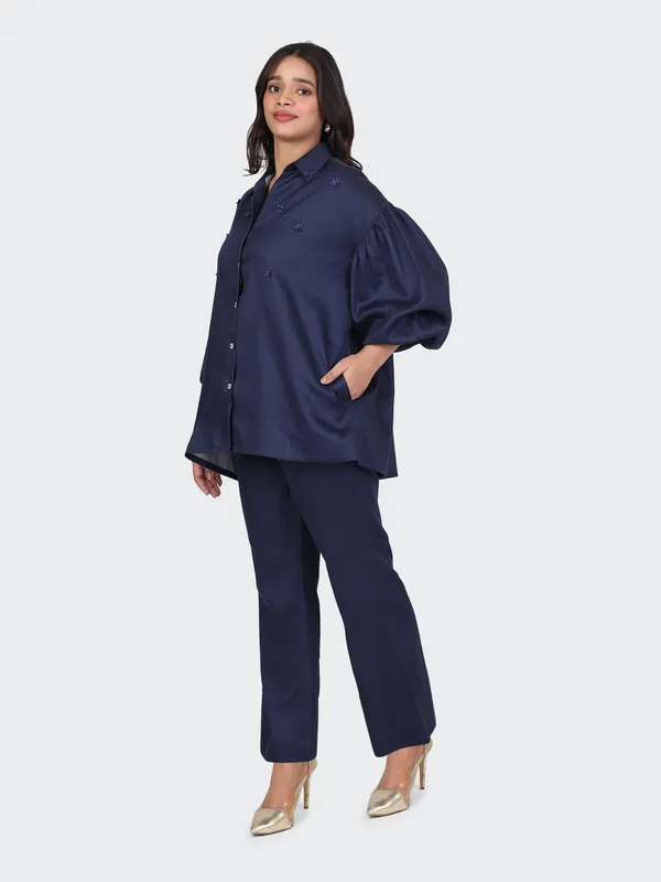 Navy_Fine_Cotton_Comfortable_Co_Ord_Set_For_Women