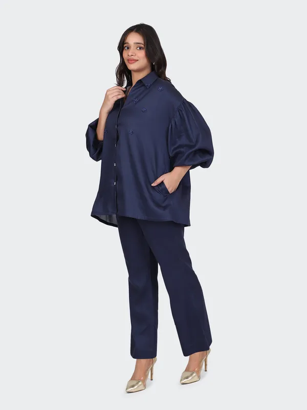 Navy_Fine_Cotton_Comfortable_Co_Ord_Set_For_Women