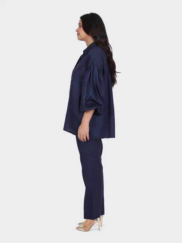 Navy_Fine_Cotton_Comfortable_Co_Ord_Set_For_Women