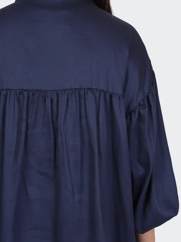 Navy_Fine_Cotton_Comfortable_Co_Ord_Set_For_Women