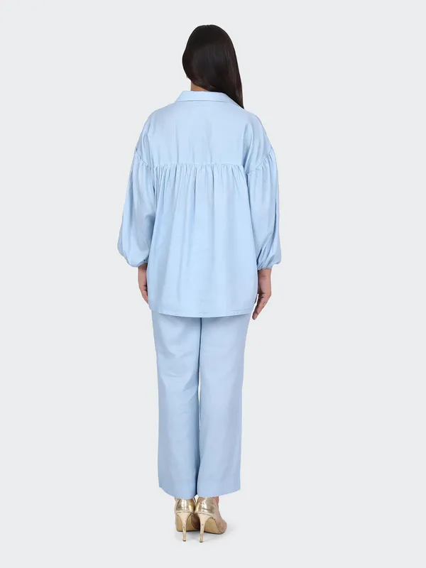 Sky_Blue_Fine_Cotton_Comfortable_Co_Ord_Set_For_Women