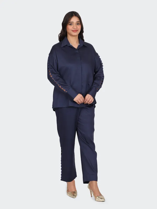 Navy_Fine_Cotton_Comfortable_Co_Ord_Set_For_Women