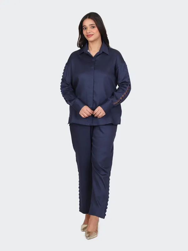 Navy_Fine_Cotton_Comfortable_Co_Ord_Set_For_Women