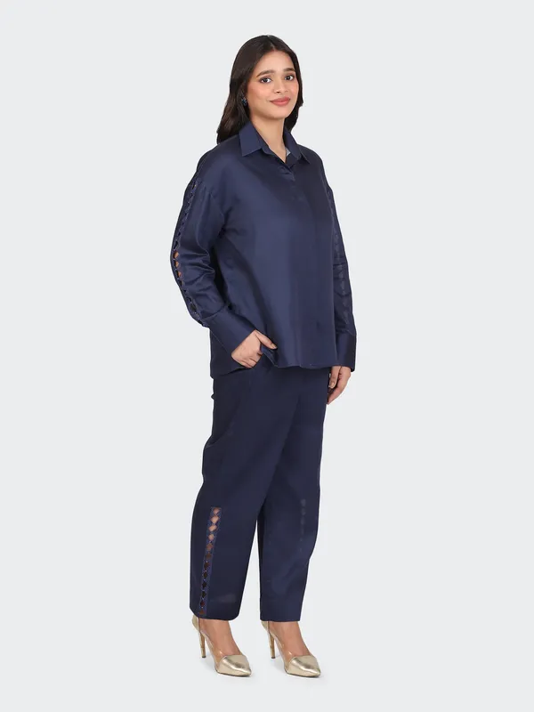 Navy_Fine_Cotton_Comfortable_Co_Ord_Set_For_Women