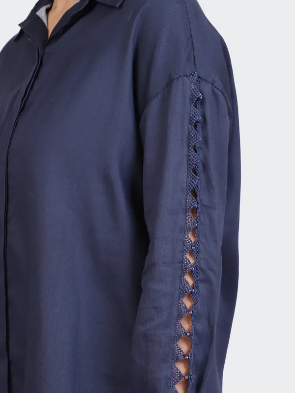 Navy_Fine_Cotton_Comfortable_Co_Ord_Set_For_Women