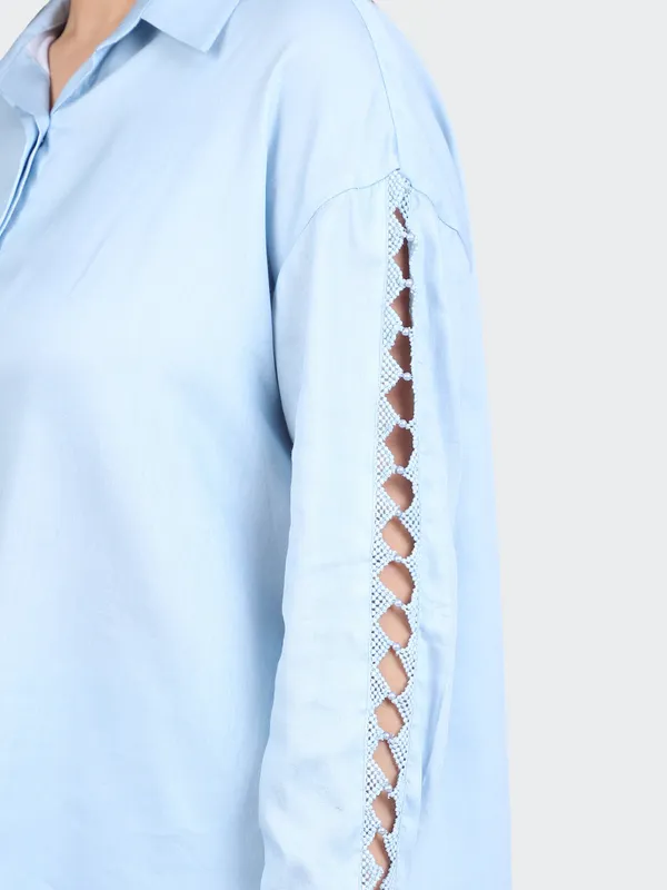 Sky_Blue_Fine_Cotton_Comfortable_Co_Ord_Set_For_Women