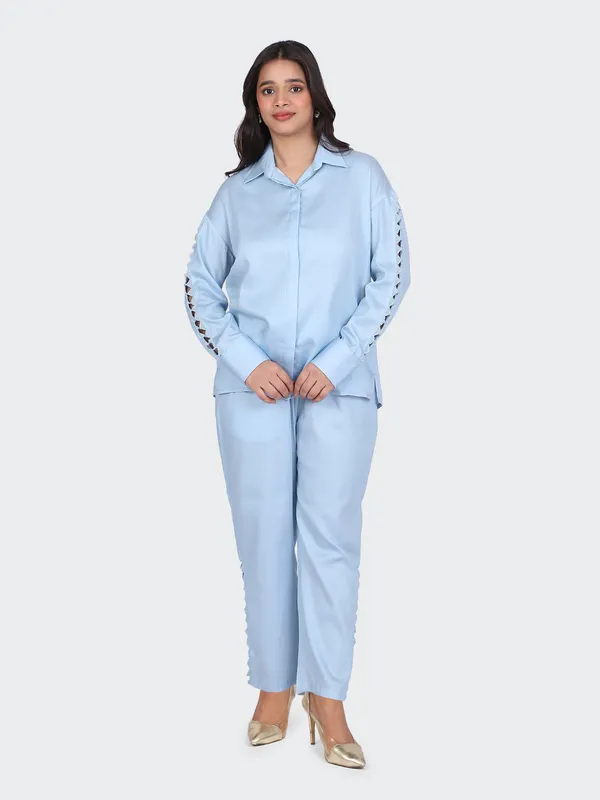 Sky_Blue_Fine_Cotton_Comfortable_Co_Ord_Set_For_Women