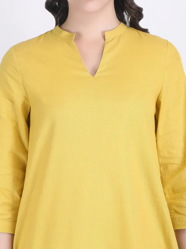 Yellow_Cotton_Flex_Lemon_Curry_Comfort_Wear_Kurta_Set_For_Women
