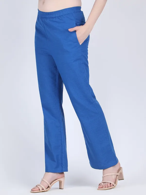 Blue_Cotton_Diva_Check_Collared_Chest_Pockets_Co_Ord_Set_For_Women