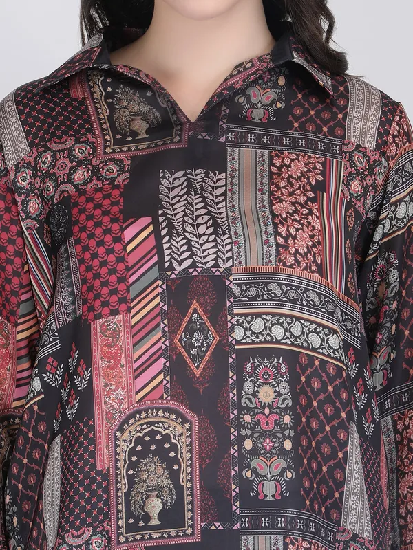 Multicolour_Rayon_Black_Long_Co_Ord_Set_For_Women
