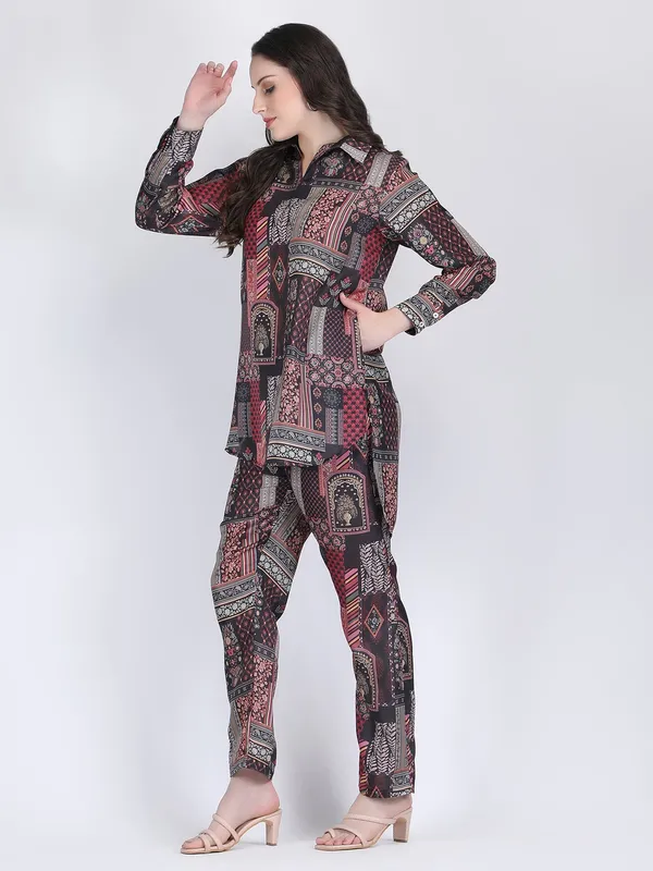 Multicolour_Rayon_Black_Long_Co_Ord_Set_For_Women