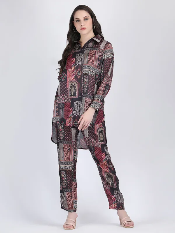 Multicolour_Rayon_Black_Long_Co_Ord_Set_For_Women