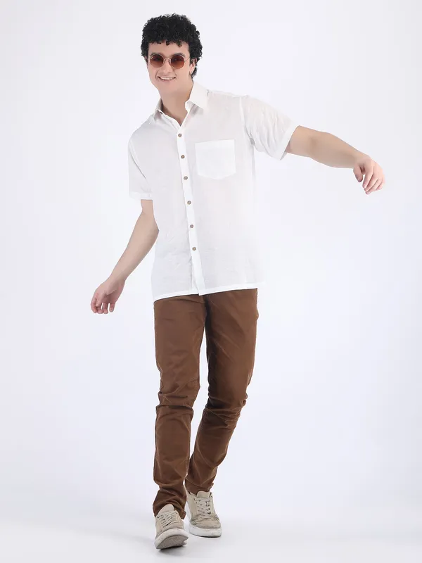 White_Cotton_Slub_Lightweight_Summer_Shirt_For_Men