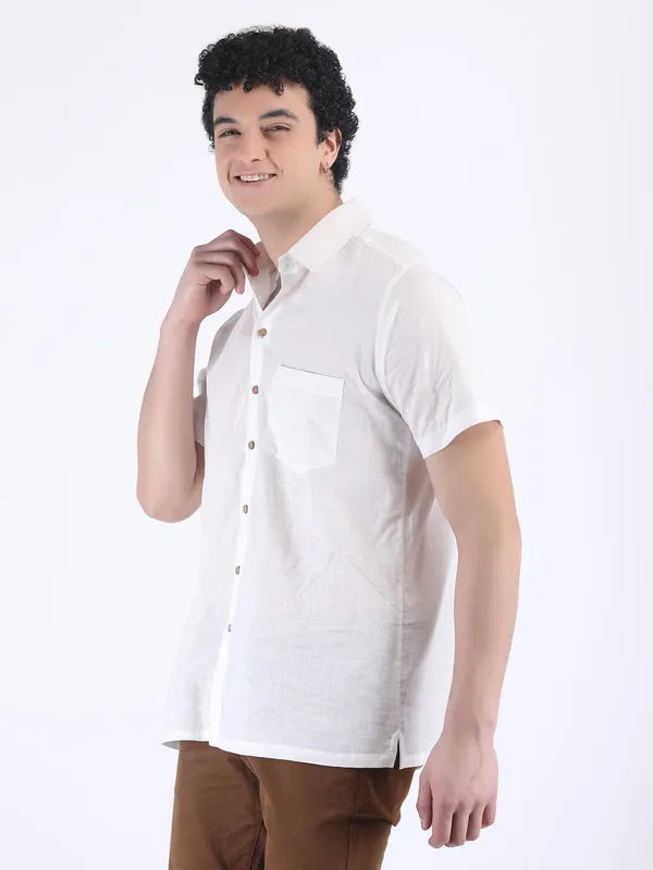 White_Cotton_Slub_Lightweight_Summer_Shirt_For_Men