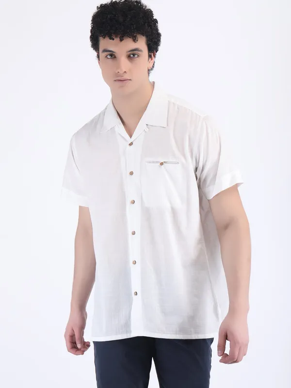 White_Cotton_Slub_Lightweight_Summer_Shirt_For_Men