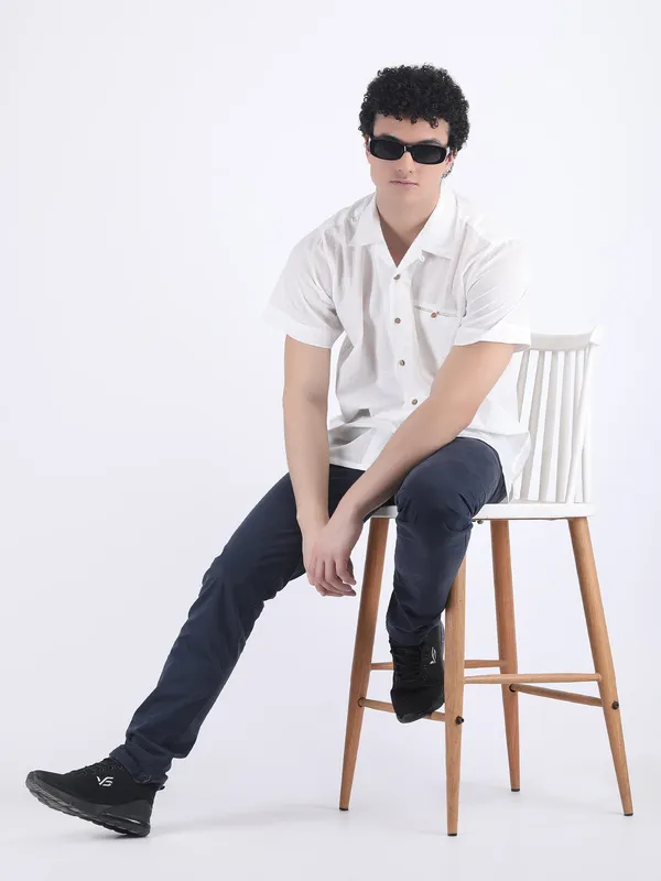 White_Cotton_Slub_Lightweight_Summer_Shirt_For_Men