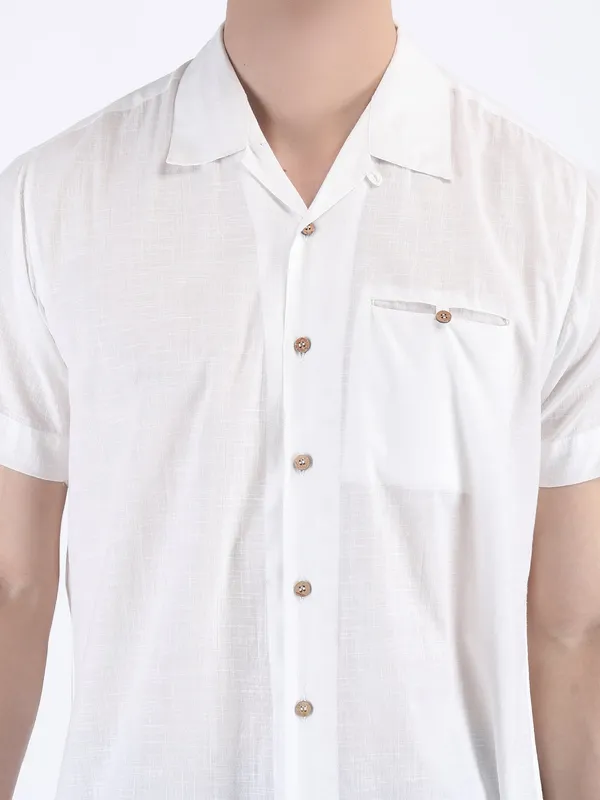 White_Cotton_Slub_Lightweight_Summer_Shirt_For_Men