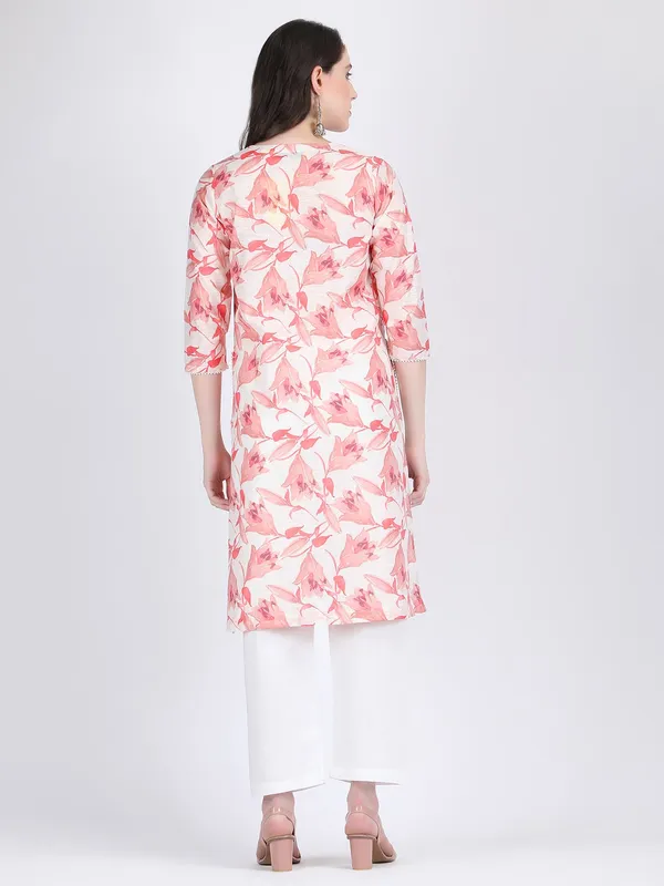 Pink_Cotton_Chanderi_Tulip_Pearl_Lace_Comfort_Wear_Kurta_Set_For_Women