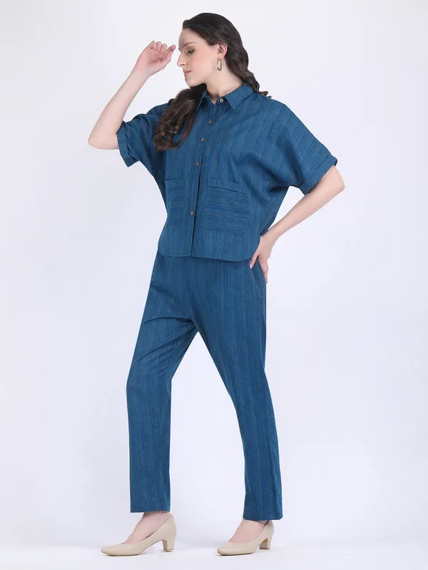 Navy_Cotton_Flex_Self_Striped_Co_Ord_Set_For_Women