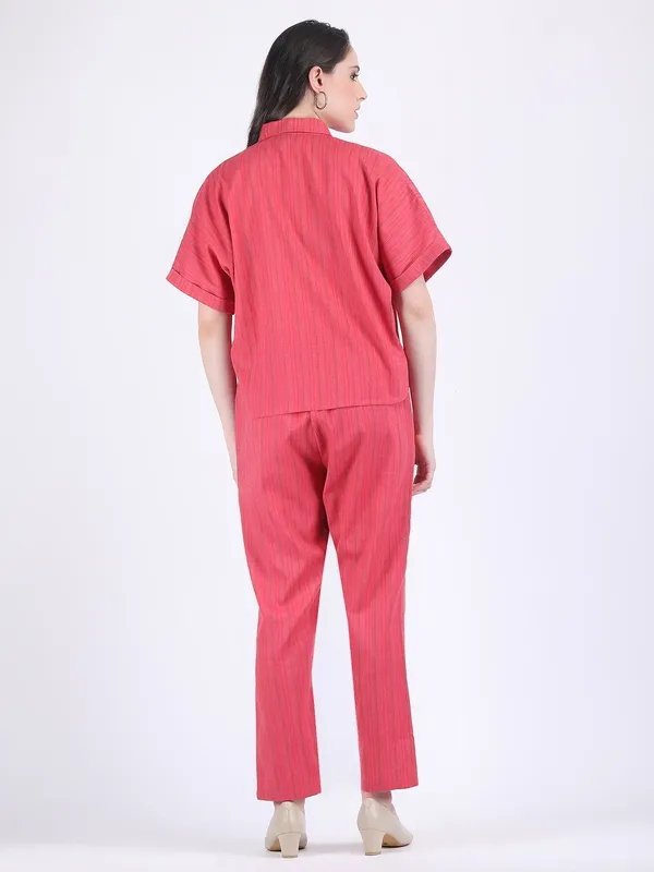 Pink_Cotton_Flex_Raspberry_Wine_Self_Striped_Co_Ord_Set_For_Women