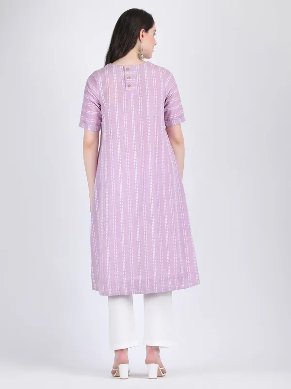 Lilac_Cotton_Self_Striped_A_Line_Kurta_Set_For_Women