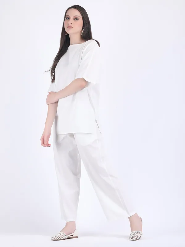 White_Cotton_Flex_Lucent_Comfort_Wear_Co_Ord_Set_For_Women