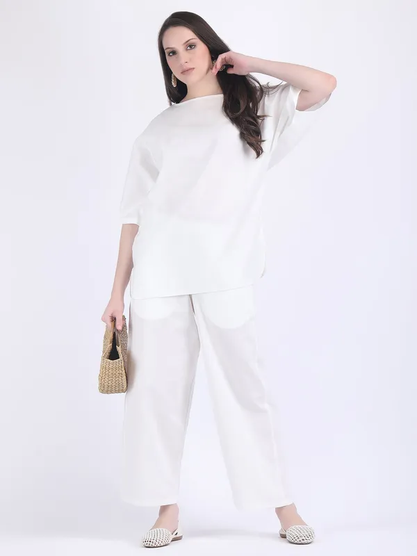 White_Cotton_Flex_Lucent_Comfort_Wear_Co_Ord_Set_For_Women