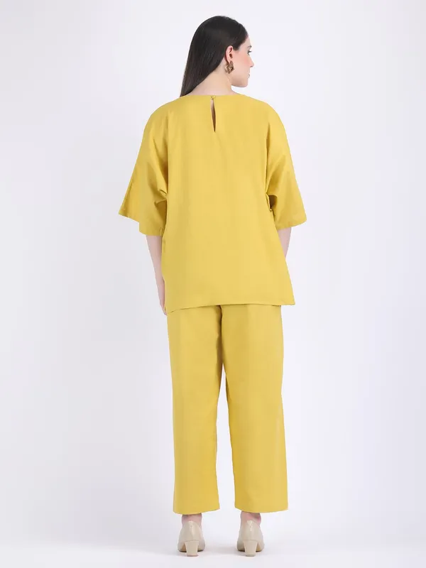 Yellow_Cotton_Flex_Lemon_Curry_Comfort_Wear_Co_Ord_Set_For_Women