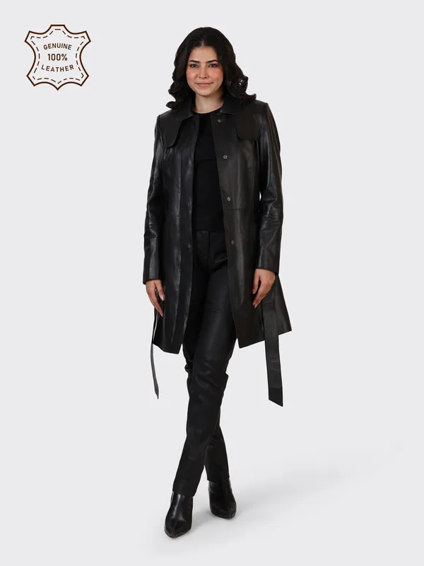 Black_Leather_Knee_Length_Jacket_For_Women
