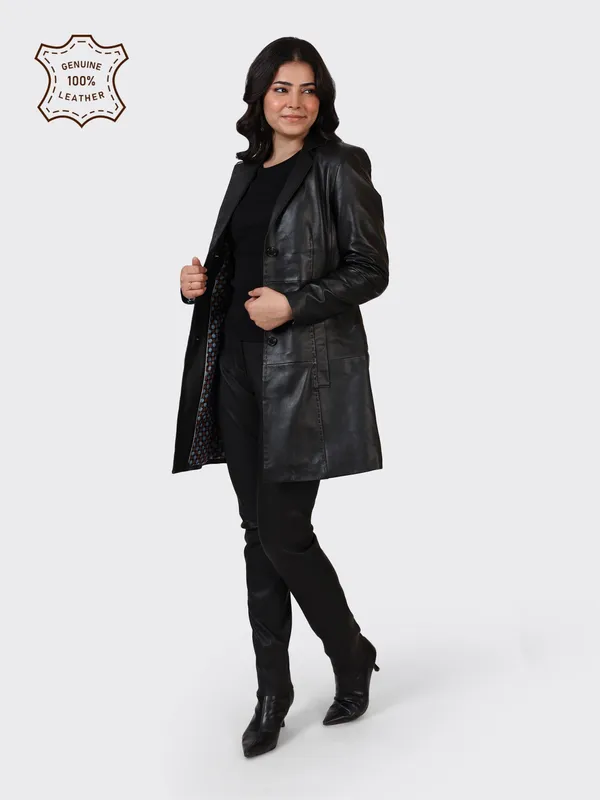 Black_Leather_Knee_Length_Jacket_For_Women