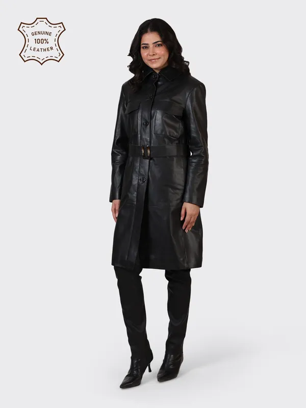 Black_Leather_Knee_Length_Jacket_For_Women