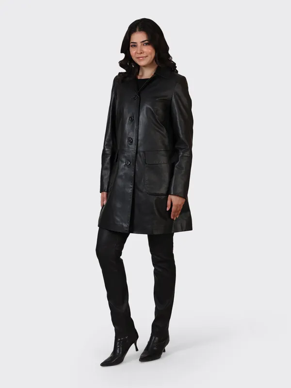 Black_Leather_Knee_Length_Jacket_For_Women