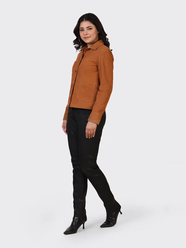 Brown_Suede_Leather_Cognac_Jacket_For_Women
