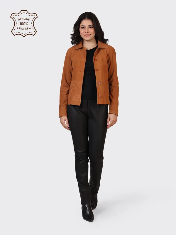 Brown_Suede_Leather_Cognac_Jacket_For_Women