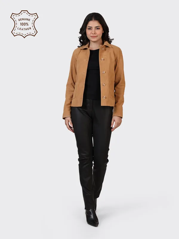 Brown_Suede_Leather_Sand_Jacket_For_Women