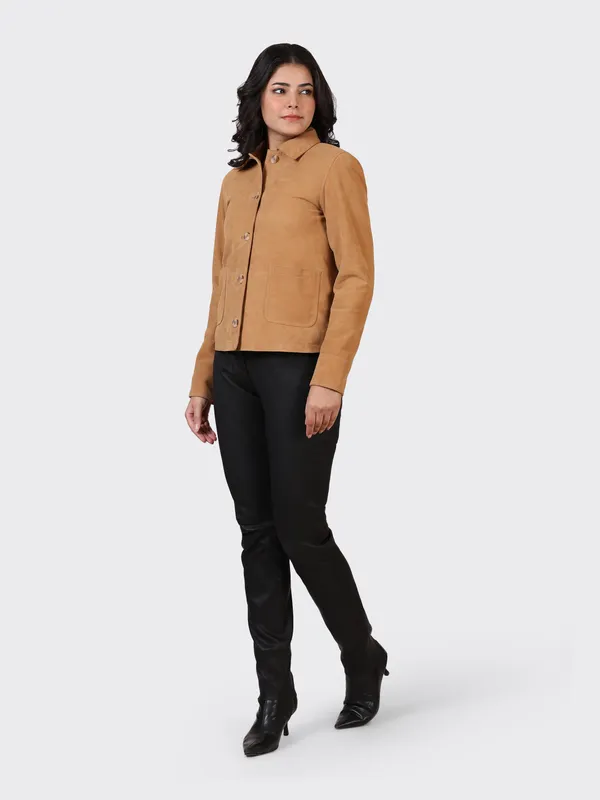 Brown_Suede_Leather_Sand_Jacket_For_Women