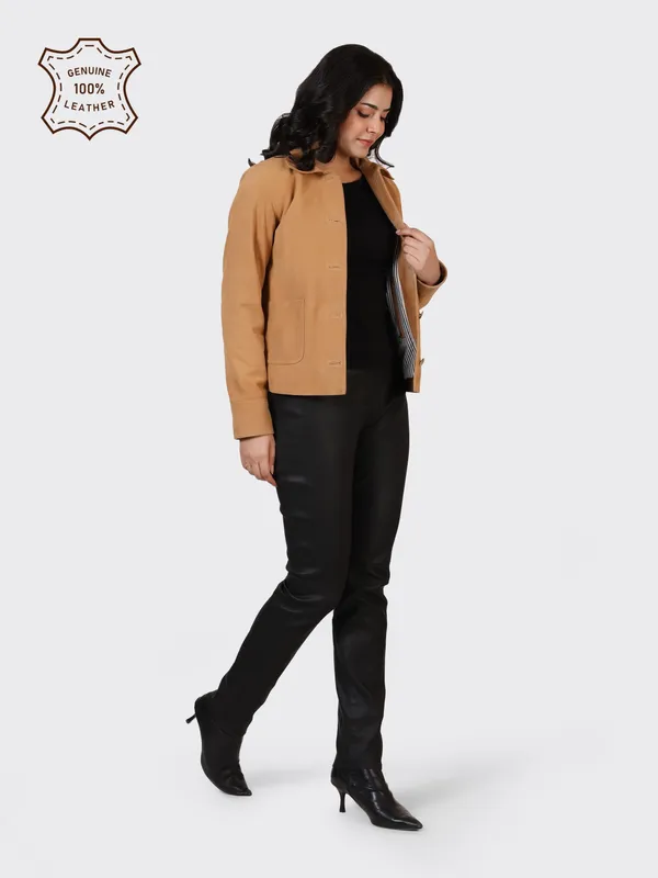 Brown_Suede_Leather_Sand_Jacket_For_Women