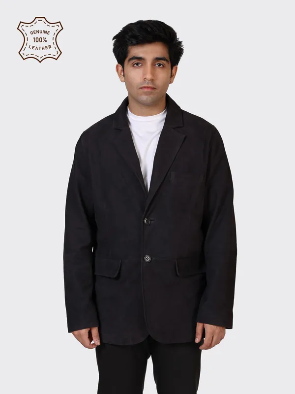Black_Leather_Navy_Blazer_Jacket_For_Men