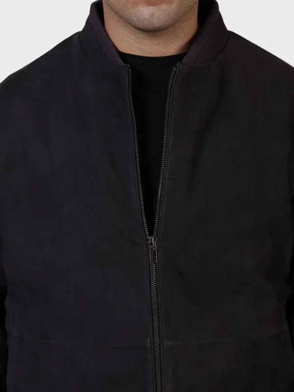 Black_Suede_Leather_Navy_College_Jacket_For_Men