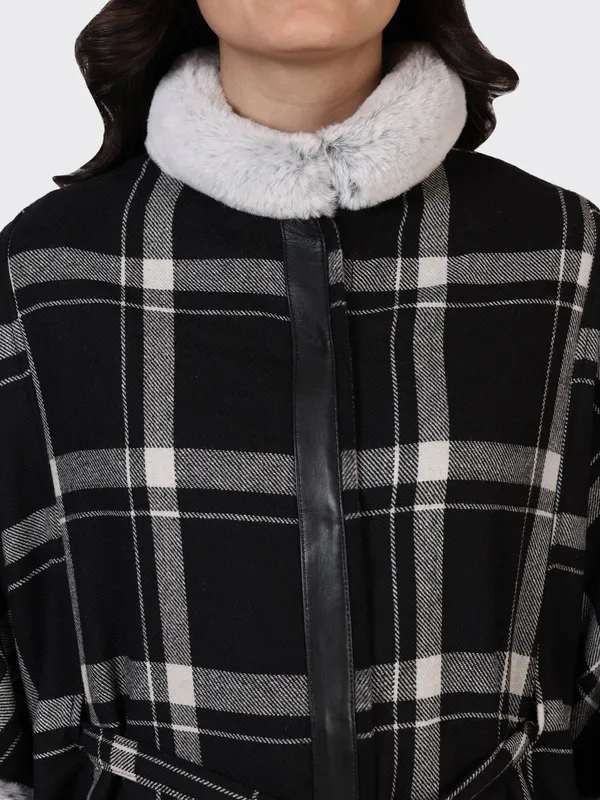 Black_Wool_Check_Woollen_Cape_Jacket_For_Women