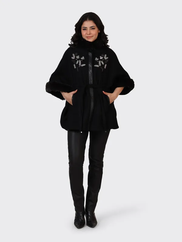 Black_Wool_Embroidered_Woollen_Cape_Jacket_For_Women