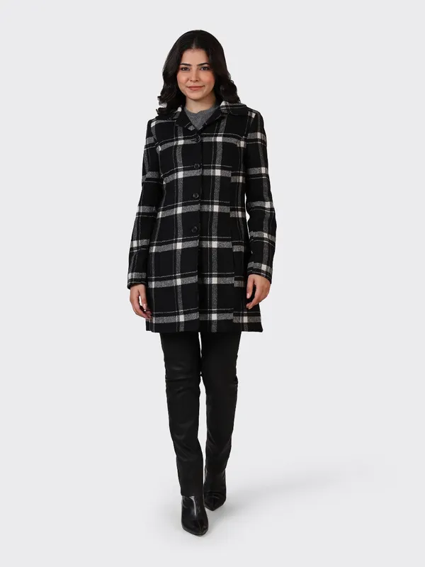 Black_Wool_Check_Woollen_Jacket_For_Women