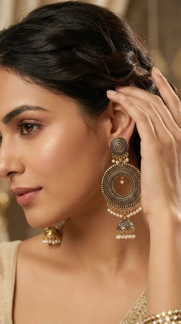 Gold_Alloy_Plated_Antique_Circular_Jhumka_Earrings_For_Women