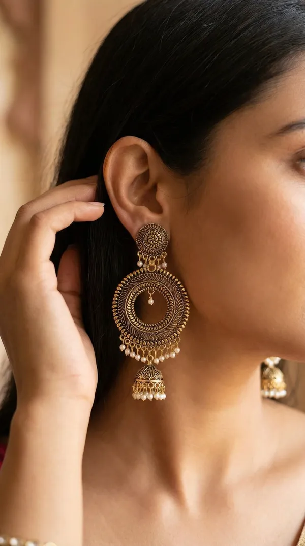 Gold_Alloy_Plated_Antique_Circular_Jhumka_Earrings_For_Women