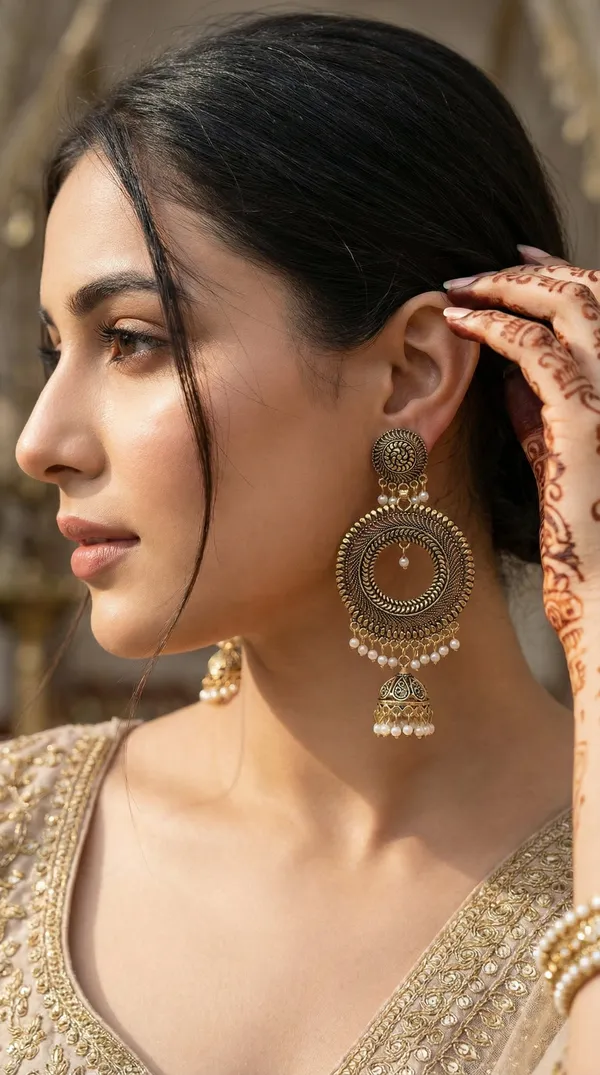 Gold_Alloy_Plated_Antique_Circular_Jhumka_Earrings_For_Women