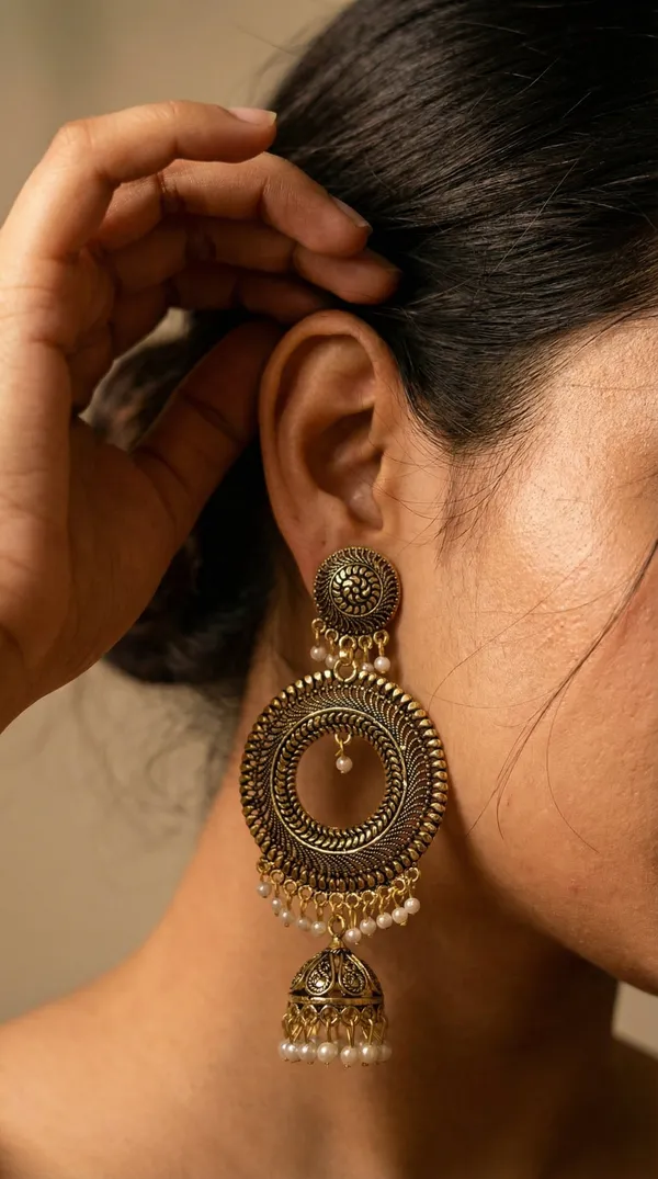 Gold_Alloy_Plated_Antique_Circular_Jhumka_Earrings_For_Women
